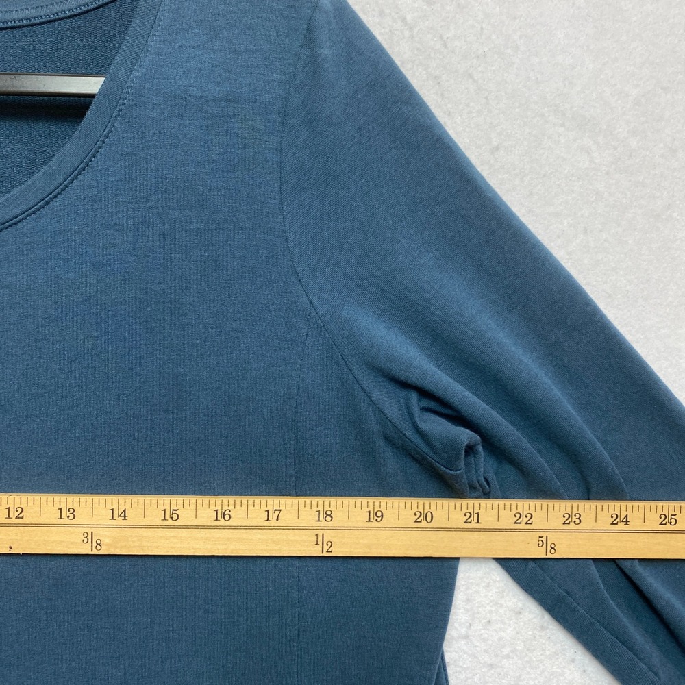 Pure Jill J. Jill Tunic Dress Women Large Blue French Terry 3/4 Sleeve Pocket - Picture 6 of 10